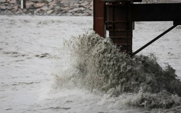 The Waiho River sitting above 8m as rain hits the West Coast.