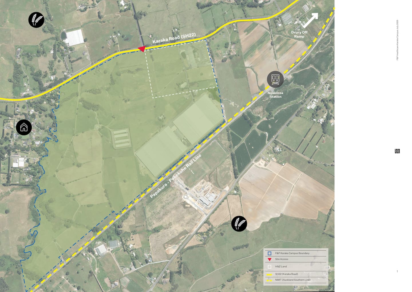 The land parcel in Drury, South Auckland, the Government is purchasing for a future hospital.