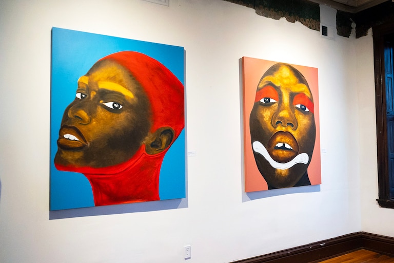 Installation views of Leon Willis' "Invisible Institutions" at AYE Gallery & Altar Studio.