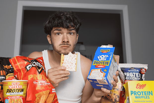Andrew Fox said he did not notice any improvements in his strength over the 100 hours of eating high-protein snacks.