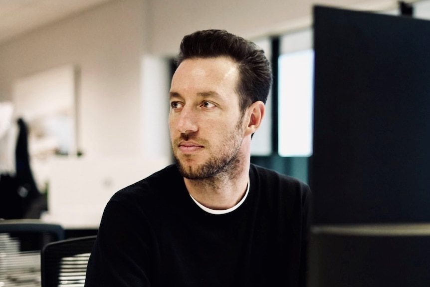 a man in an office