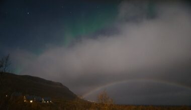 Aurora borealis, the Northern Lights, and a moonbow. Credit: Chad Blakely / Lights Over Lapland