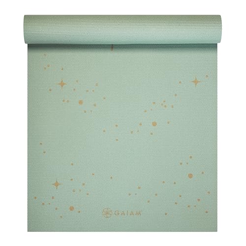 Gaiam Yoga Mat - Premium 6mm Print Extra Thick Non Slip Exercise &amp; Fitness Mat for All Types of Yoga, Pilates &amp; Floor Workouts (68"l X 24"w X 6mm Thick)