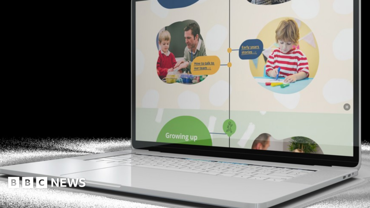 A close up of a lap top which is open and displaying the website