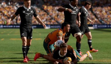 Watch: Test centurion Beauden Barrett silences critics as All Blacks first-half blitz stuns Wallabies - Stuff