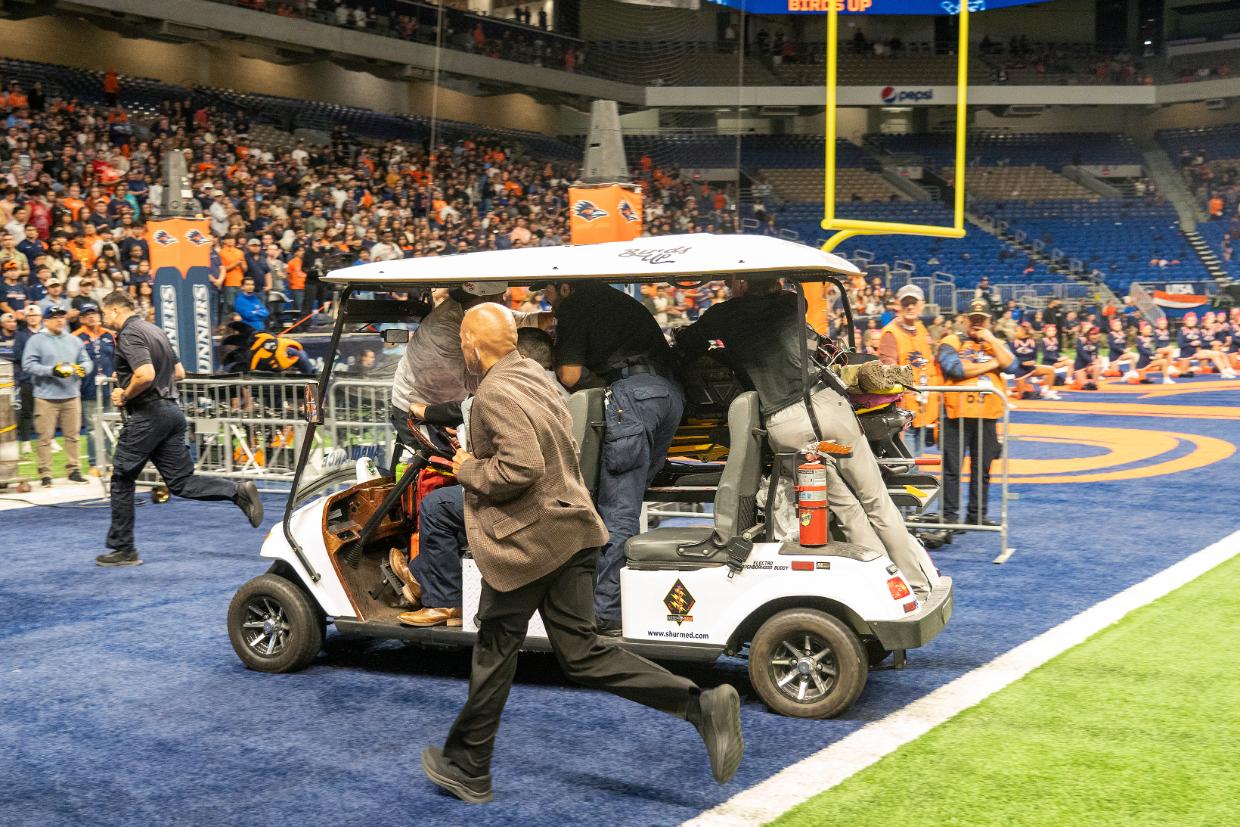 US airman who died after rappel fall at a college football game in Texas is identified - Stuff