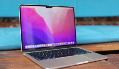 M2 Apple Macbook Air, open on desk