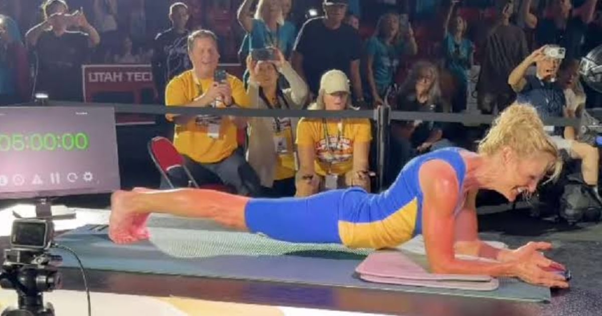 61 Years Old Grandmother of 12 Broke Her Own World Record With a 5-Hour Plank