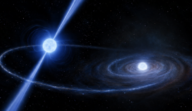 Dead star orbiting a neutron star 'cosmic lighthouse' is at a rarely seen stage of its afterlife