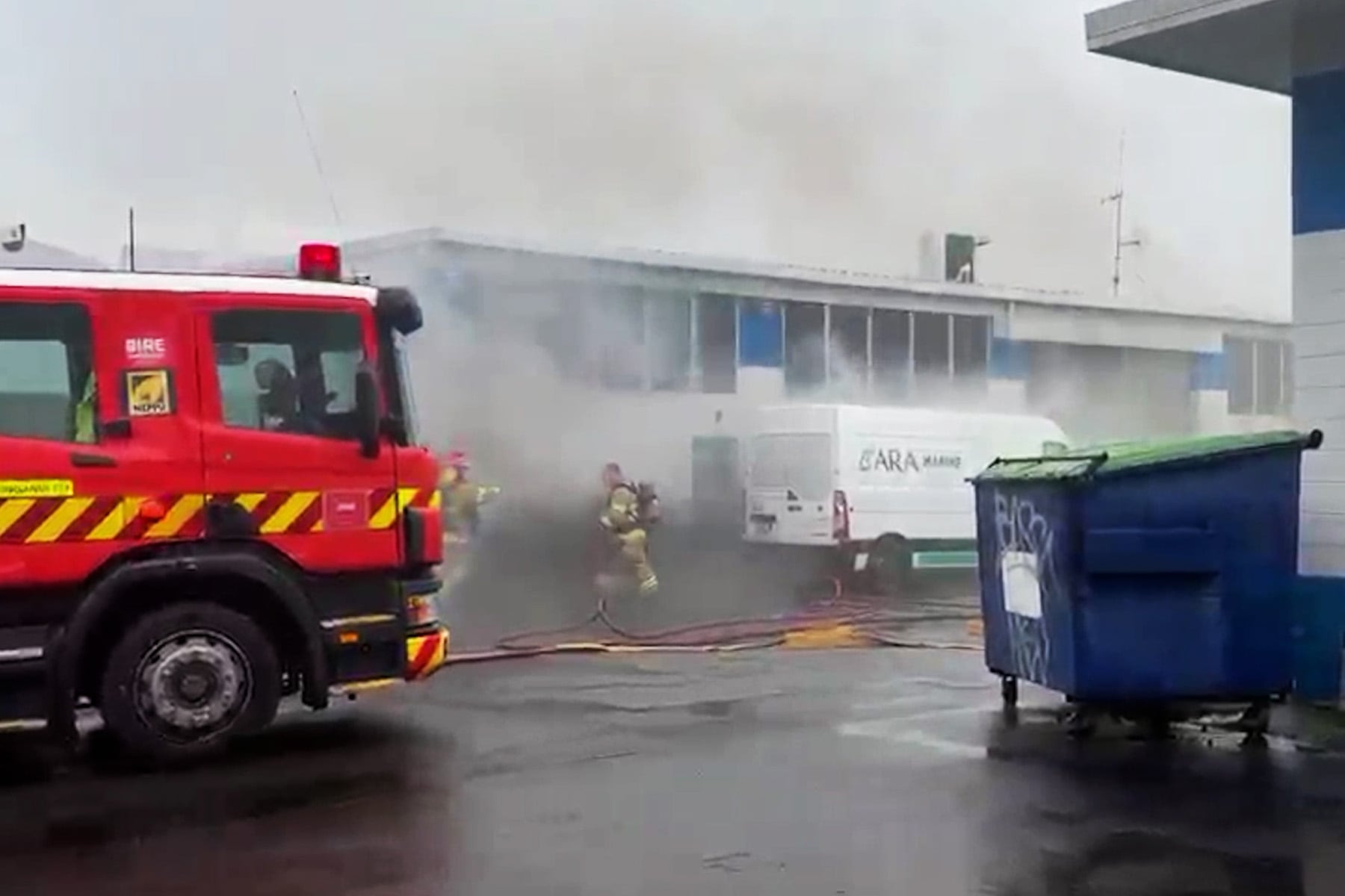 Firefighters respond to a report of a fire in an industrial building in Judea, Tauranga. Photo / Cameron Templer