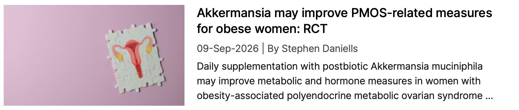 Akkermansia and PMOS NI coverage