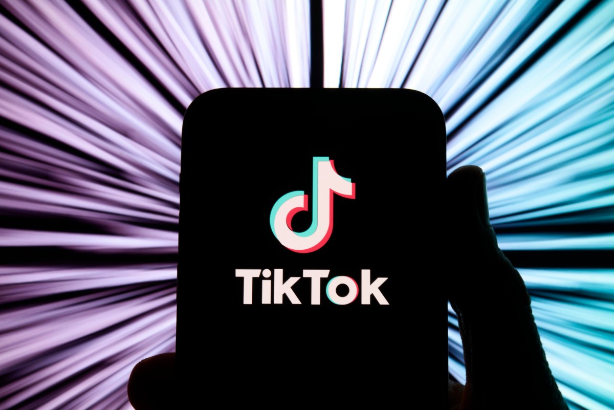 A smartphone displays the TikTok logo.