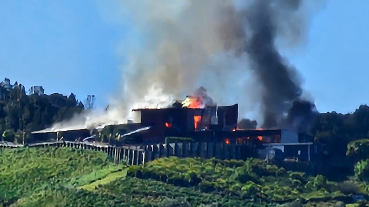 Whangateau house fire: Firefighters battle two-storey blaze north of Auckland