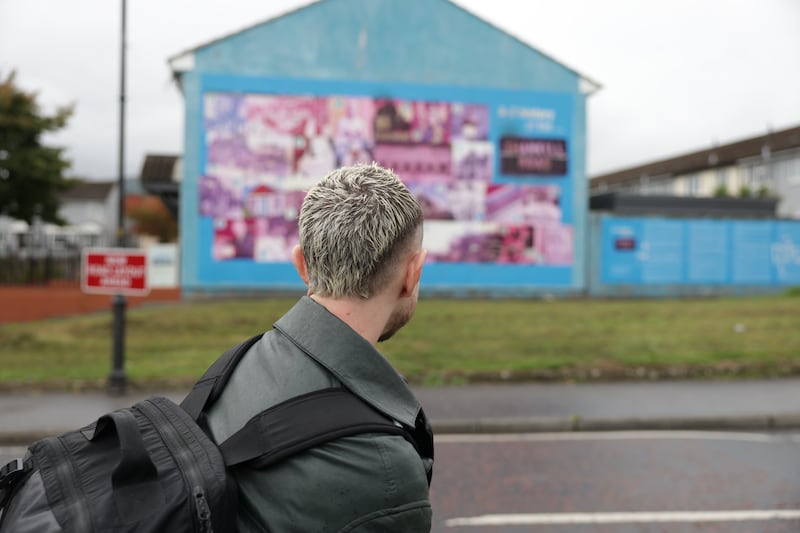 Young Spencer in the Shankill area of Belfast. Photograph: Enda O'Dowd