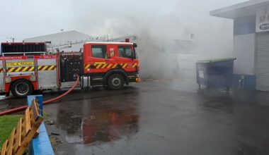Industrial fire: Tauranga MP Sam Uffindell spots smoke while door knocking