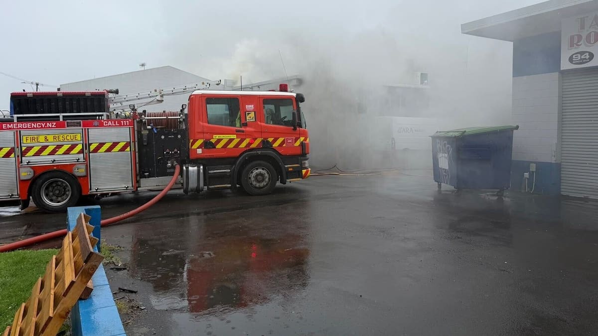 Industrial fire: Tauranga MP Sam Uffindell spots smoke while door knocking