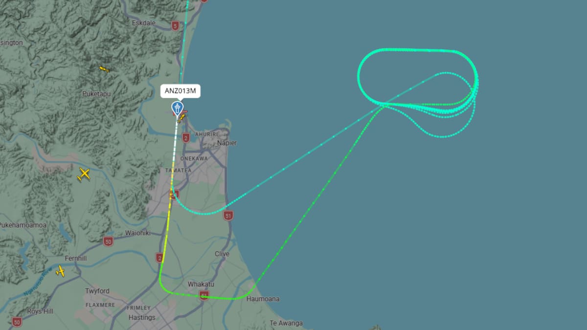 Air New Zealand flight declares mayday over Napier, then lands safely