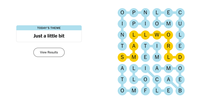 The completed NYT Strands puzzle for Oct. 16, 2026.