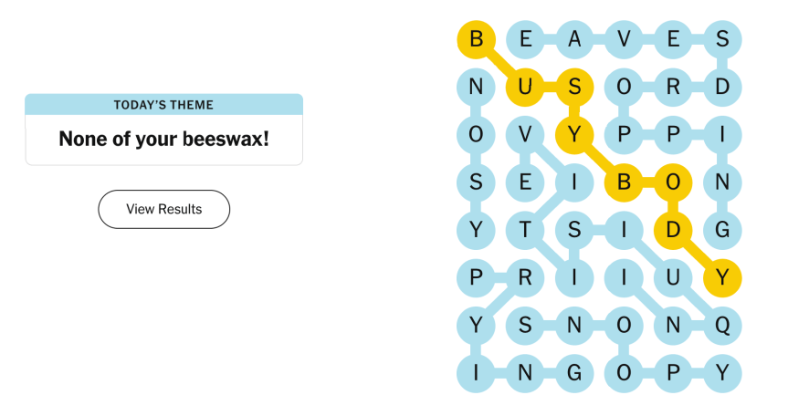 The completed NYT Strands puzzle #964 for Oct. 23, 2026.