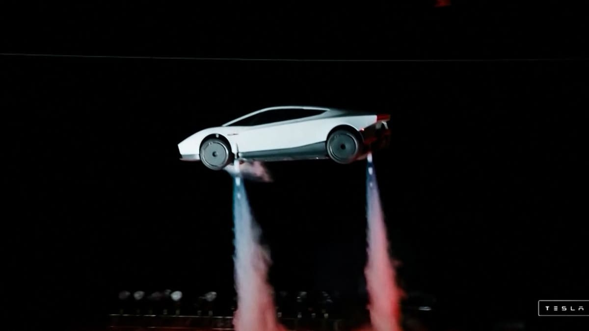 Elon Musk unveils Tesla’s ‘flying’ car