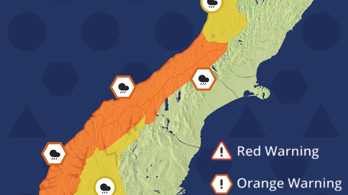 South Island weather warnings: Front to bring heavy rain and possible severe gales