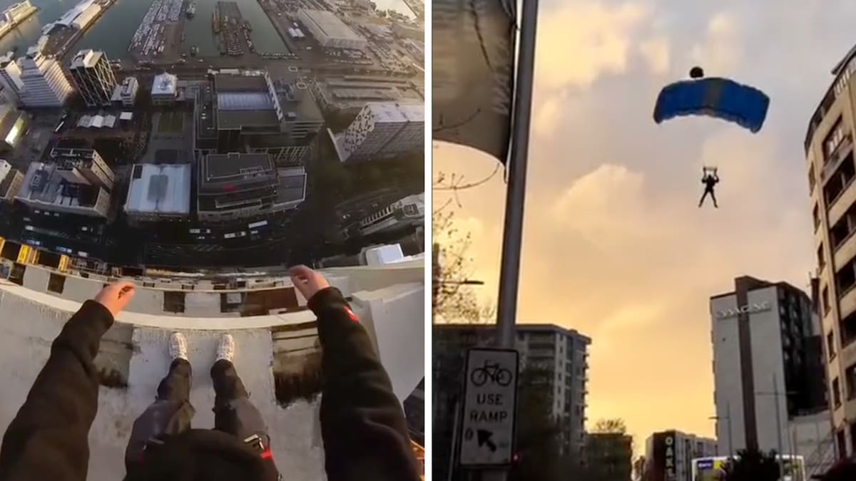 Man base-jumps from 187m-tall abandoned Seascape tower in Auckland CBD