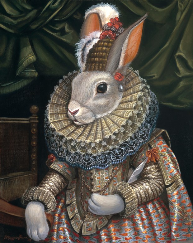 "Renaissance Rabbit" by Maggie Parr combines her training in classical painting with an imagination inspired by her work with Disney theme parks. (Maggie Parr)