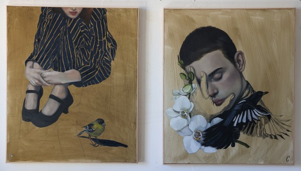 Art by Celeste Duffy in her studio in Sebastopol on Monday, October 5, 2026. (Christopher Chung/The Press Democrat)