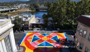 Busy downtown Napa intersection awash in color with new art installation