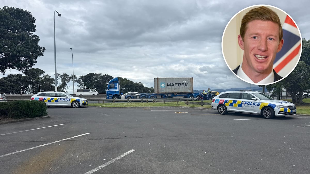 National MP Sam Uffindell helps motorcyclist after crash near Tauranga Harbour Bridge