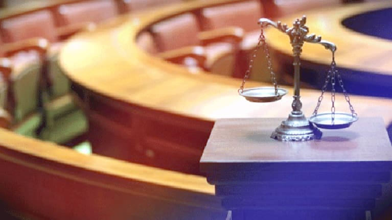 A file image of a courtroom.