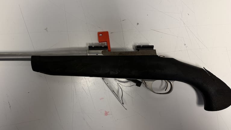 A gun seized by police in the raids.