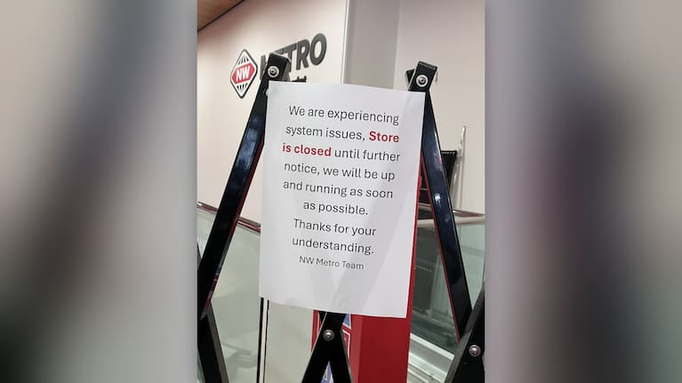 A sign up at New World Metro in Auckland. Source: 1News / Krystal Gibbens