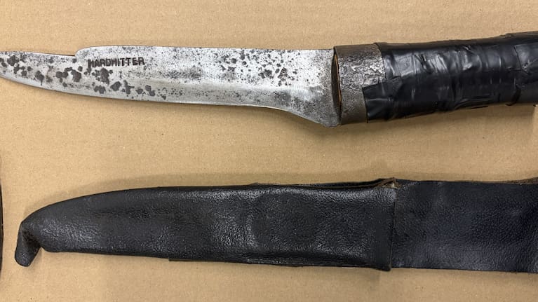 A weapon seized in the raids.