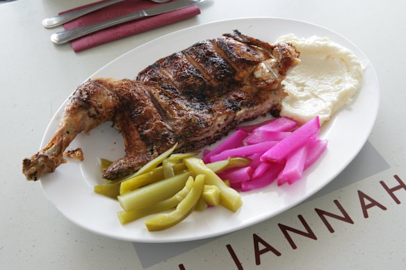 Charcoal chicken at El Jannah.