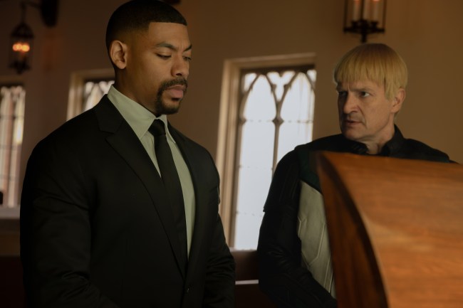 Aaron Pierre as John Stewart and Nathan Fillian as Guy Gardner in 'Lanterns'