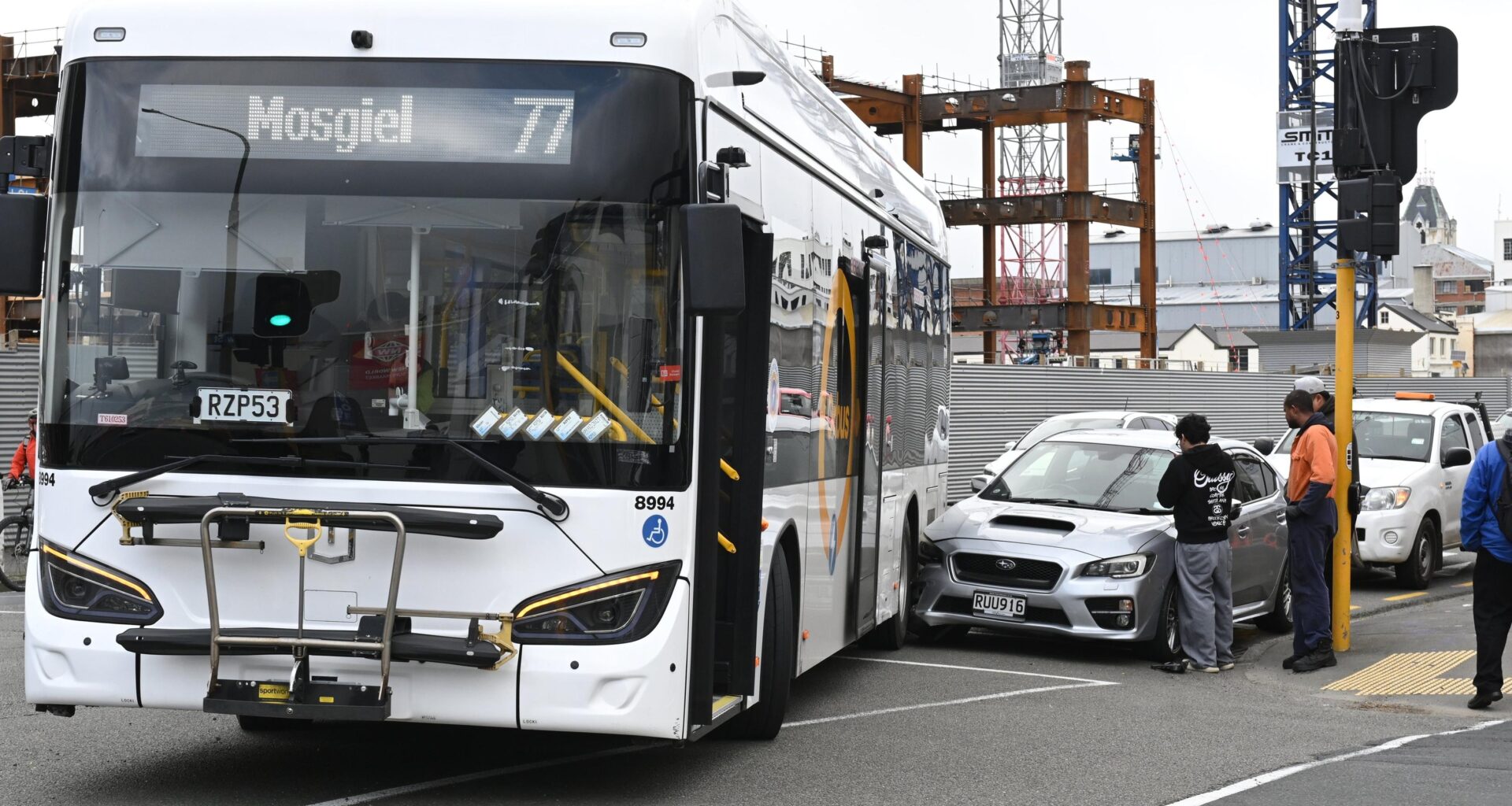 Traffic backs up after crash on one-way system
