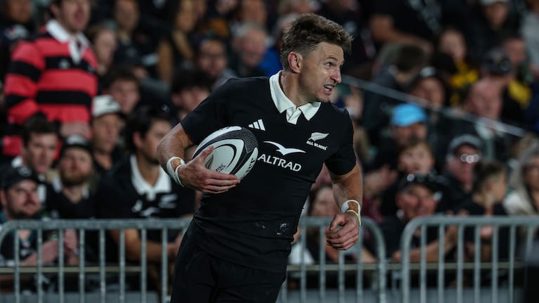 All Black Beauden Barrett in action against the Wallabies at Eden Park.