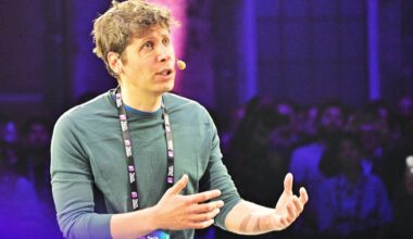 Sam Altman gesturing.