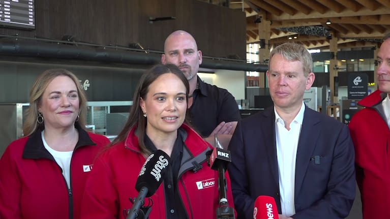 Arena Williams, Chris Hipkins and Labour candidates in Nelson