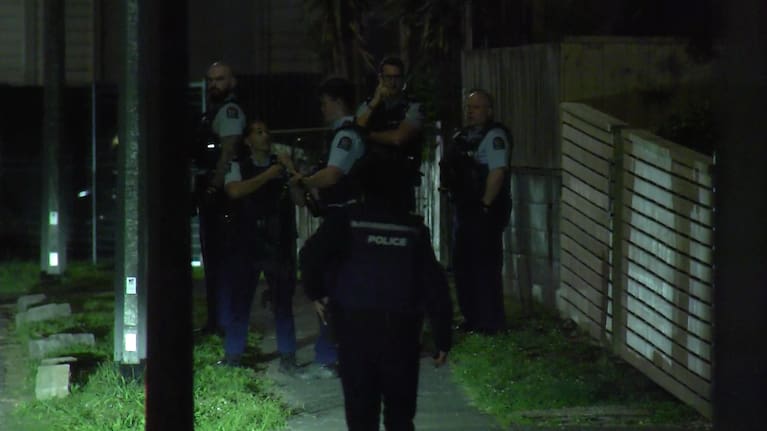 Armed police at the scene of an altercation on Vickerman St in Auckland's Ōtara.