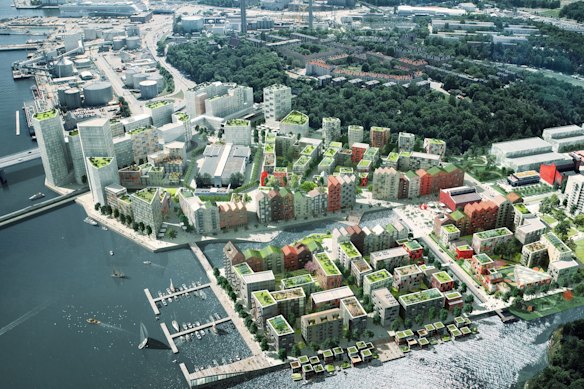 The Kolkajen masterplan transforms a former industrial gasworks and coal harbour into a waterfront neighbourhood in Sweden.