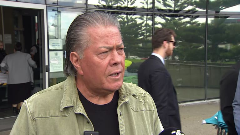 Brian Tamaki outside court on October 19 