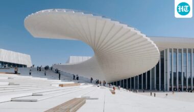 Step inside China's new architectural marvel Shanghai Grand Opera House: You cannot miss the unique fan-shaped staircase that defies gravity