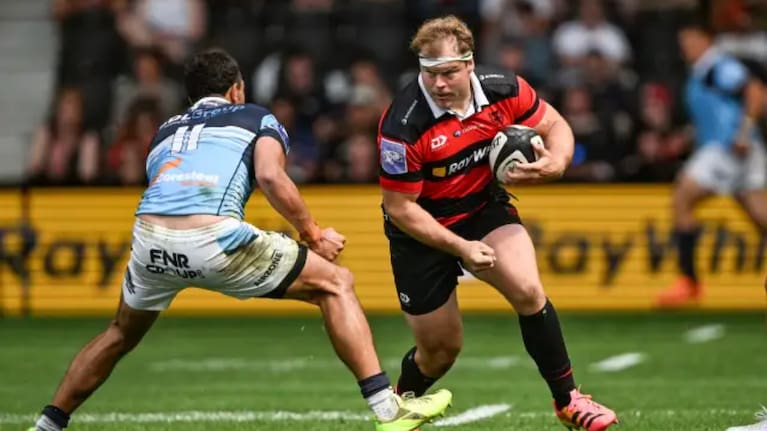 Canterbury hooker George Bell goes on the attack in his team's NPC grand final victory over Northland in Christchurch on Monday.