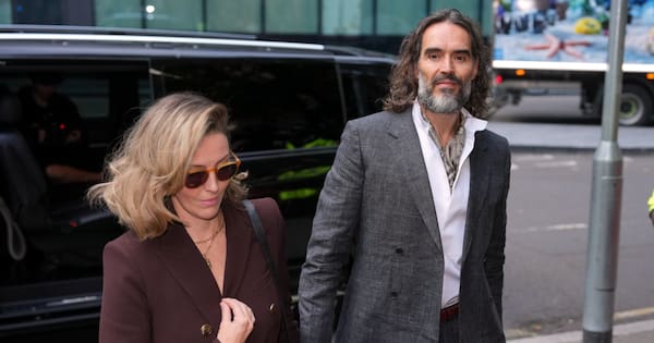 Russell Brand arrives at London court for rape and sexual assault trial