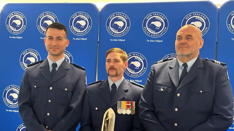 Constable David Cramp receiving his award