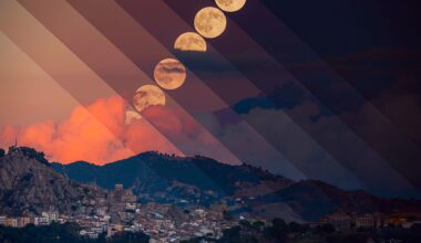 APOD: 2026 October 1 - Harvest Moon with Erupting Mount Etna