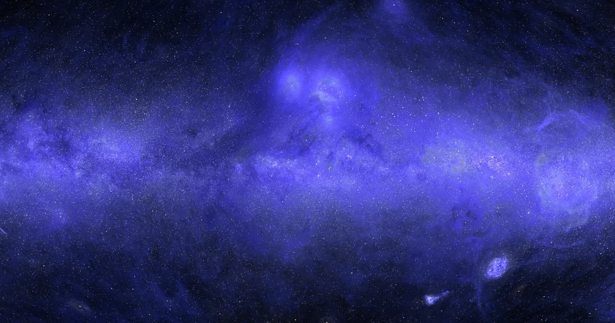 A semi-interactive view of our night sky through different imaging modes: UV, natural light, and infrared