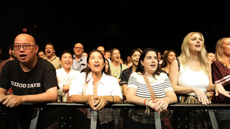 Audience members sing at Pub Choir at Portal in Hong Kong on September 21, 2026.